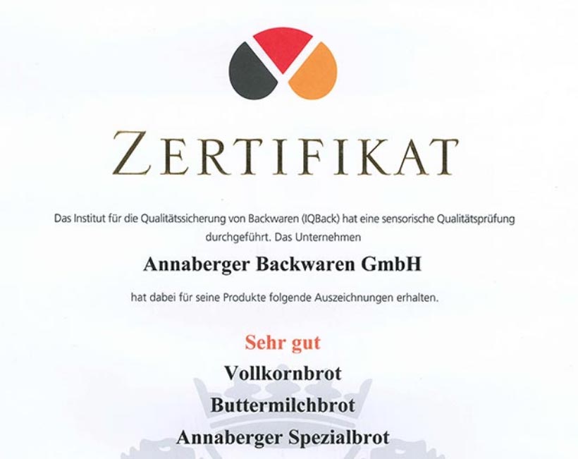 Beispiel für eine Zertifizierung von Brot